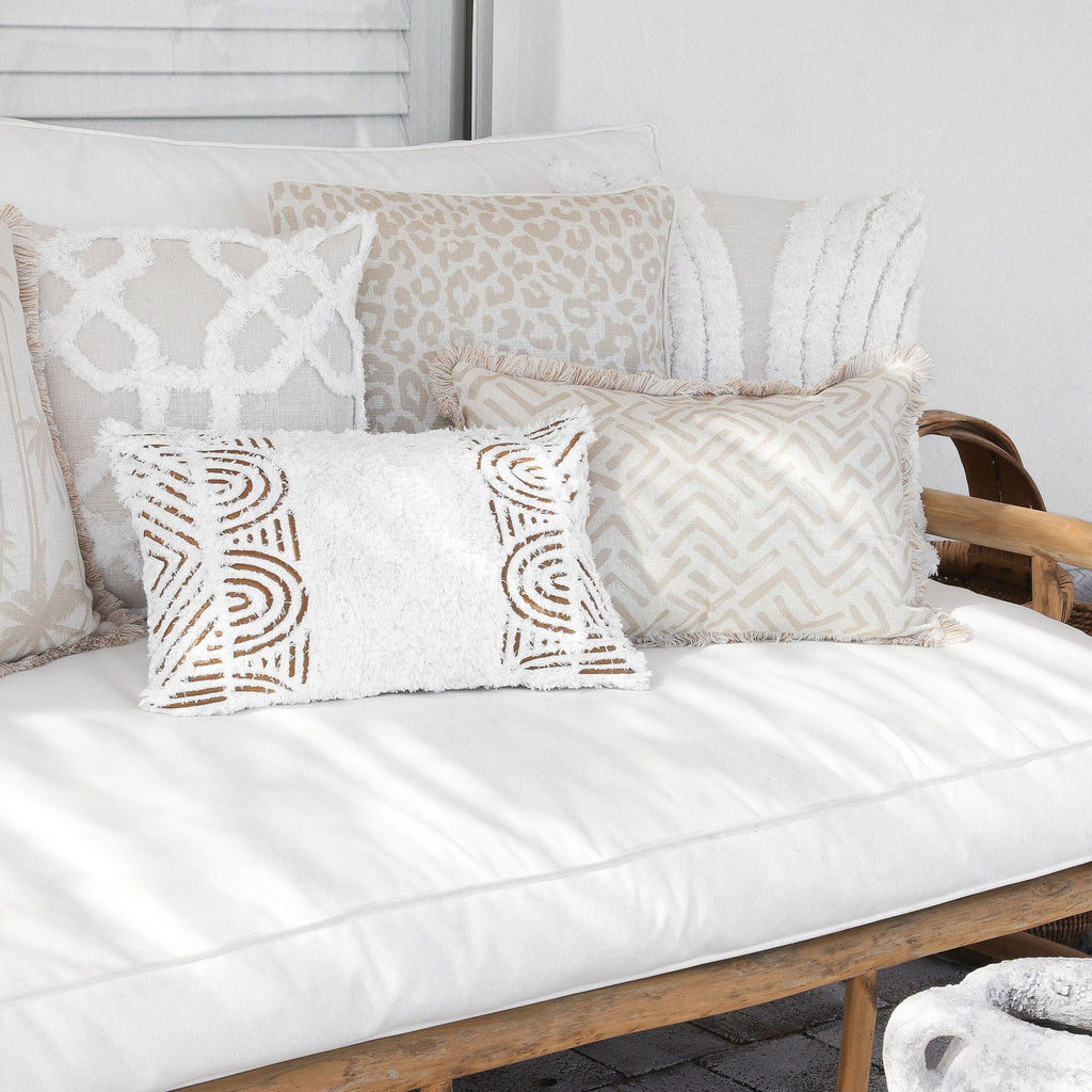Cushion Cover-Boho Textured Single Sided-Lattice-50cm x 50cm