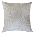 Cushion Cover-Boho Embroidery Single Sided-Palm Leaves White-50cm x 50cm